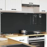 vidaXL Kuchynský backsplash 2 pcs Tmavo šedá 80 x 60 cm tvrdené sklo – Obrázok 3