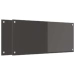 vidaXL Kuchynský backsplash 2 pcs Tmavo šedá 90 x 40 cm tvrdené sklo – Obrázok 2