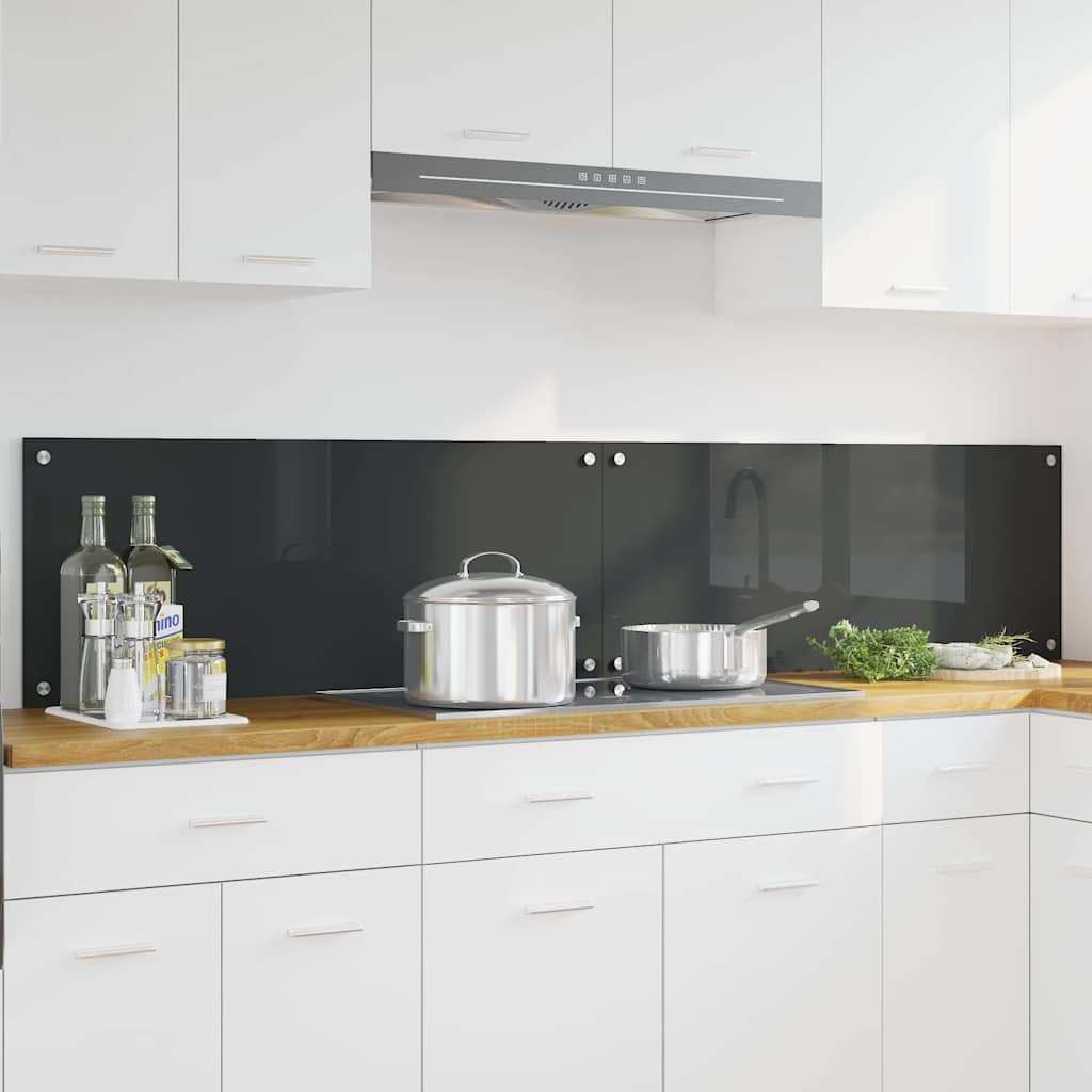 3415467_1.jpg vidaXL Kuchynský obklad 2 pcs Tmavo šedá 100 x 40 cm tvrdené sklo – Obrázok 1