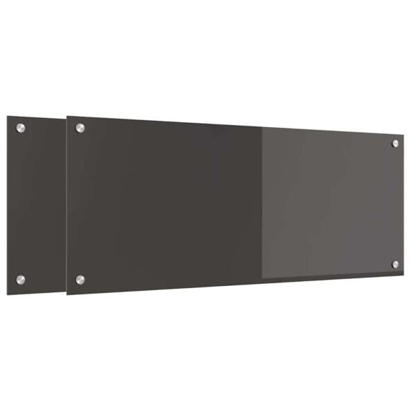 vidaXL Kuchynský obklad 2 pcs Tmavo šedá 100 x 40 cm tvrdené sklo – Obrázok 2