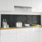 vidaXL Kuchynský backsplash 2 pcs Tmavo šedá 100 x 50 cm tvrdené sklo