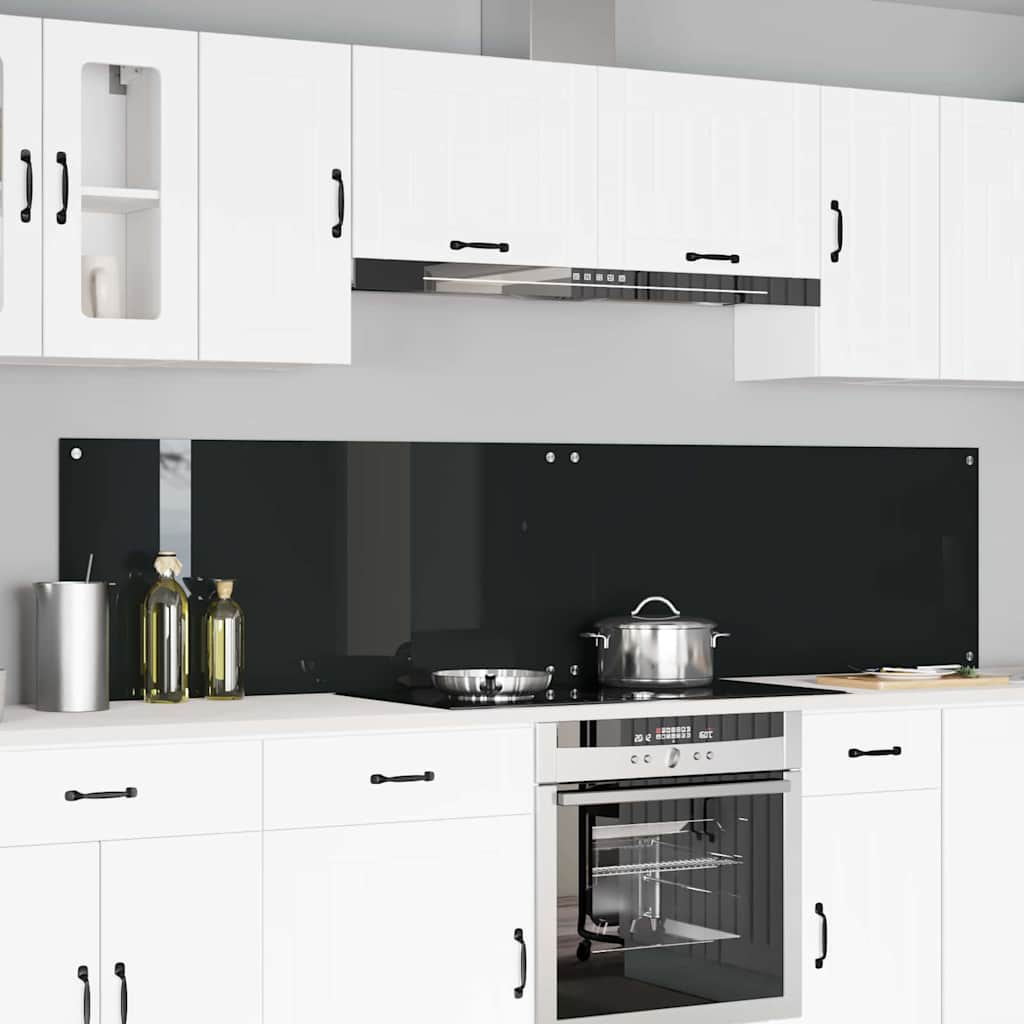 3415495_1.jpg vidaXL Kuchynský backsplash 2 pcs Čierna 110 x 50 cm tvrdené sklo – Obrázok 1