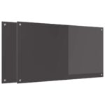vidaXL Kuchynský backsplash 2 pcs Tmavo šedá 110 x 60 cm tvrdené sklo – Obrázok 2