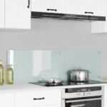 vidaXL Kuchynský backsplash 2 pcs Biela 70 x 40 x 0.8 cm Tvrdené sklo