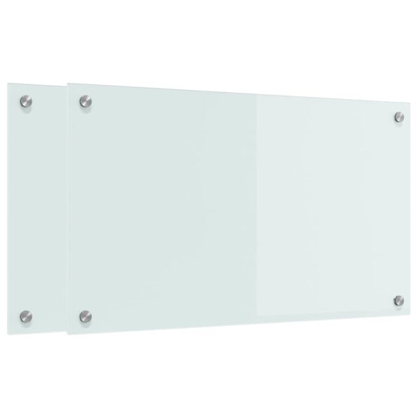 vidaXL Kuchynský backsplash 2 pcs Biela 70 x 40 x 0.8 cm Tvrdené sklo – Obrázok 2
