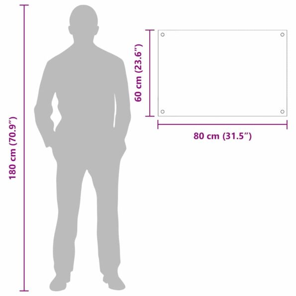 vidaXL Kuchynský backsplash Priehľadná 80 x 60 x 0.8 cm tvrdené sklo – Obrázok 10