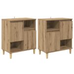 vidaXL Komody 2 pcs Remeselný dub 60 x 35 x 70 cm Kompozitné drevo – Obrázok 2
