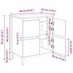 vidaXL Komody 3 pcs Remeselný dub 60 x 35 x 70 cm Kompozitné drevo – Obrázok 12