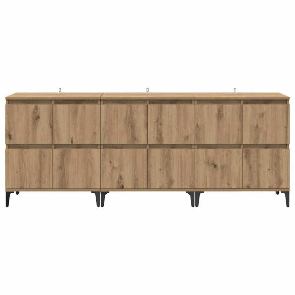 vidaXL Komody 3 pcs Remeselný dub 60 x 35 x 70 cm Kompozitné drevo – Obrázok 5