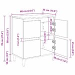 vidaXL Komody 3 pcs Čierny dub 60 x 35 x 70 cm Kompozitné drevo – Obrázok 11
