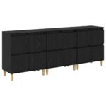 vidaXL Komody 3 pcs Čierny dub 60 x 35 x 70 cm Kompozitné drevo – Obrázok 2