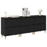 vidaXL Komody 3 pcs Čierny dub 60 x 35 x 70 cm Kompozitné drevo – Obrázok 3