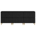 vidaXL Komody 3 pcs Čierny dub 60 x 35 x 70 cm Kompozitné drevo – Obrázok 5