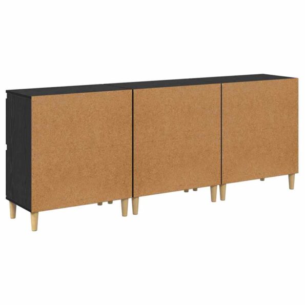 vidaXL Komody 3 pcs Čierny dub 60 x 35 x 70 cm Kompozitné drevo – Obrázok 7