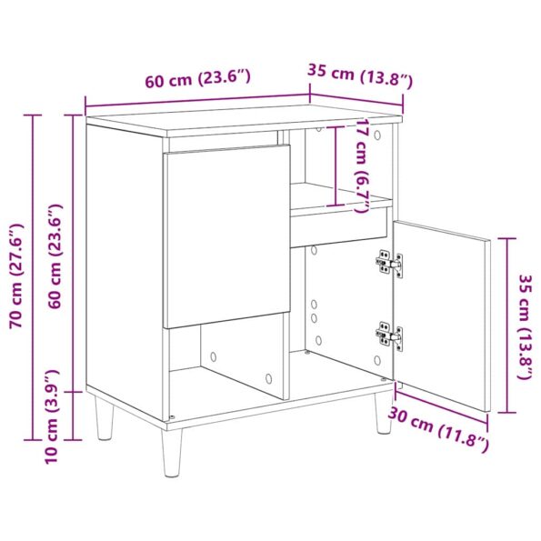 vidaXL Komody 3 pcs Čierny dub 60 x 35 x 70 cm Kompozitné drevo – Obrázok 12