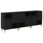 vidaXL Komody 3 pcs Čierny dub 60 x 35 x 70 cm Kompozitné drevo – Obrázok 2