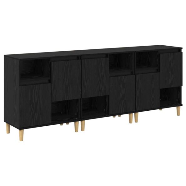 vidaXL Komody 3 pcs Čierny dub 60 x 35 x 70 cm Kompozitné drevo – Obrázok 2