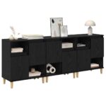 vidaXL Komody 3 pcs Čierny dub 60 x 35 x 70 cm Kompozitné drevo – Obrázok 3