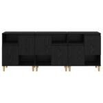 vidaXL Komody 3 pcs Čierny dub 60 x 35 x 70 cm Kompozitné drevo – Obrázok 5