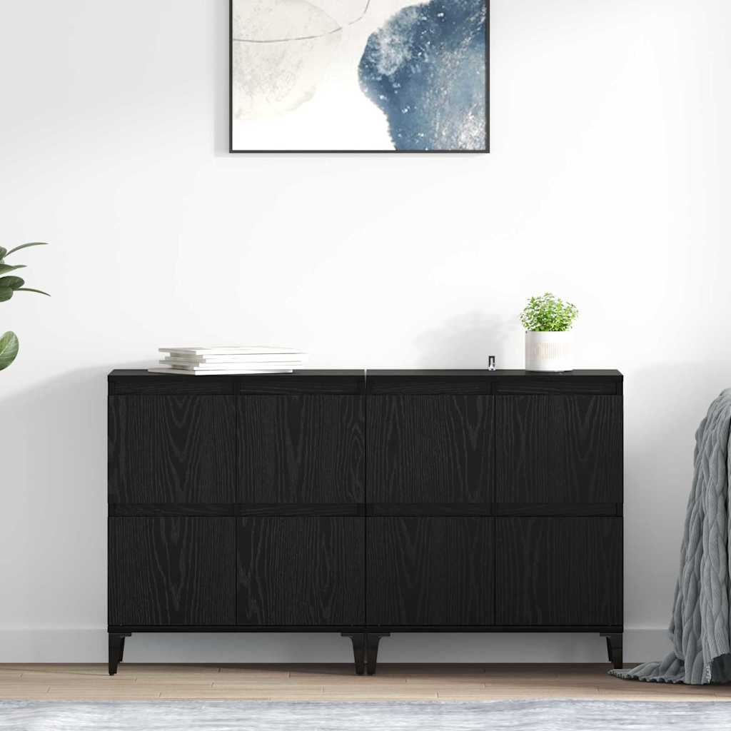 3415594_1.jpg vidaXL Komody 2 pcs Čierny dub 60 x 35 x 70 cm Kompozitné drevo – Obrázok 1