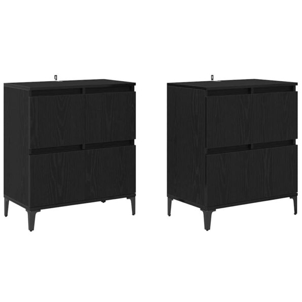vidaXL Komody 2 pcs Čierny dub 60 x 35 x 70 cm Kompozitné drevo – Obrázok 2