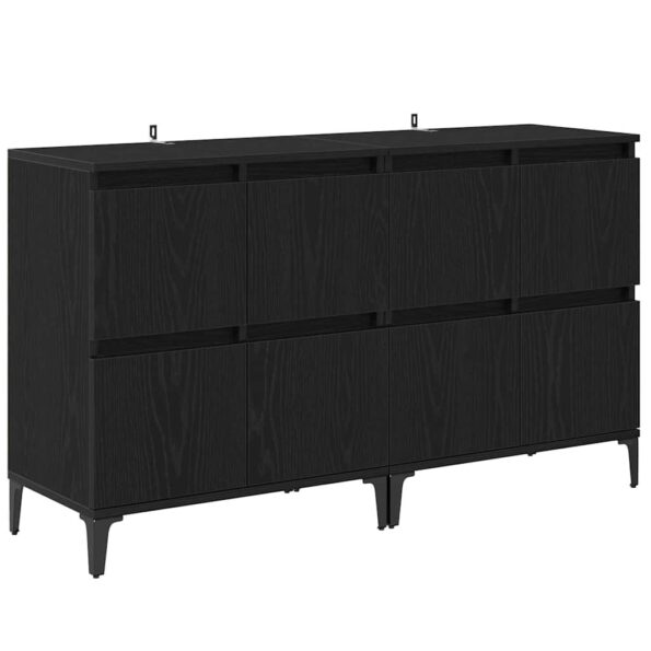 vidaXL Komody 2 pcs Čierny dub 60 x 35 x 70 cm Kompozitné drevo – Obrázok 5