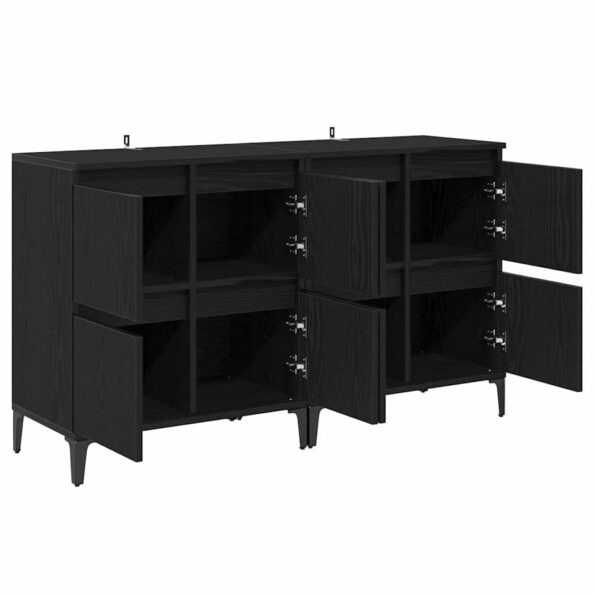 vidaXL Komody 2 pcs Čierny dub 60 x 35 x 70 cm Kompozitné drevo – Obrázok 6