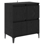 vidaXL Komody 2 pcs Čierny dub 60 x 35 x 70 cm Kompozitné drevo – Obrázok 7