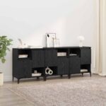 vidaXL Komody 3 pcs Čierny dub 60 x 35 x 70 cm Kompozitné drevo