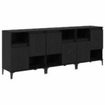vidaXL Komody 3 pcs Čierny dub 60 x 35 x 70 cm Kompozitné drevo – Obrázok 2