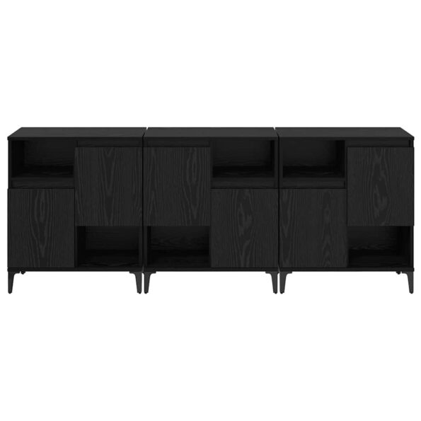 vidaXL Komody 3 pcs Čierny dub 60 x 35 x 70 cm Kompozitné drevo – Obrázok 5