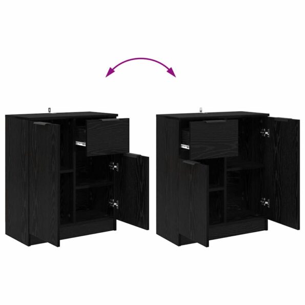 vidaXL Komody 2 pcs Čierny dub 60 x 30 x 70 cm Kompozitné drevo – Obrázok 13