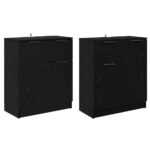 vidaXL Komody 2 pcs Čierny dub 60 x 30 x 70 cm Kompozitné drevo – Obrázok 2