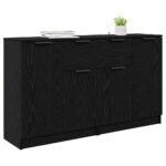 vidaXL Komody 2 pcs Čierny dub 60 x 30 x 70 cm Kompozitné drevo – Obrázok 3