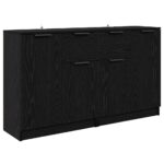 vidaXL Komody 2 pcs Čierny dub 60 x 30 x 70 cm Kompozitné drevo – Obrázok 5