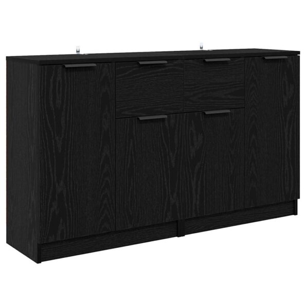 vidaXL Komody 2 pcs Čierny dub 60 x 30 x 70 cm Kompozitné drevo – Obrázok 5