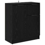 vidaXL Komody 2 pcs Čierny dub 60 x 30 x 70 cm Kompozitné drevo – Obrázok 7