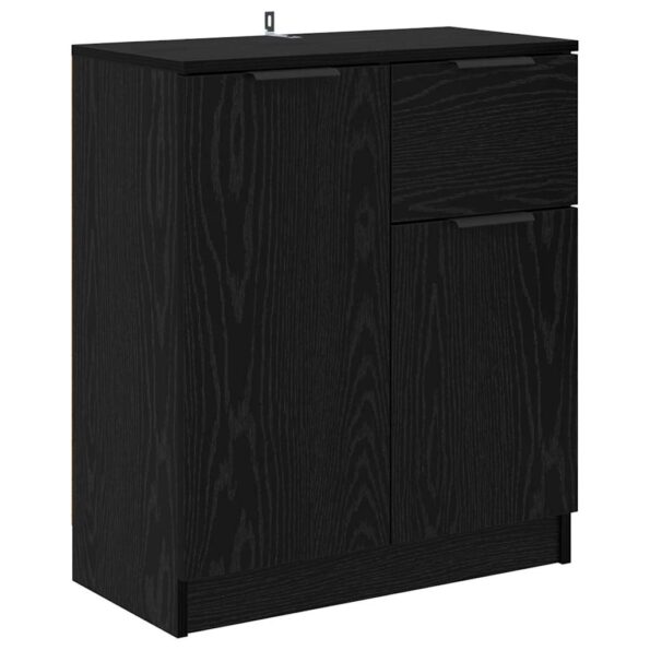 vidaXL Komody 2 pcs Čierny dub 60 x 30 x 70 cm Kompozitné drevo – Obrázok 7