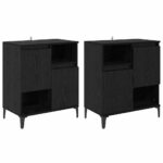 vidaXL Komody 2 pcs Čierny dub 60 x 35 x 70 cm Kompozitné drevo – Obrázok 2