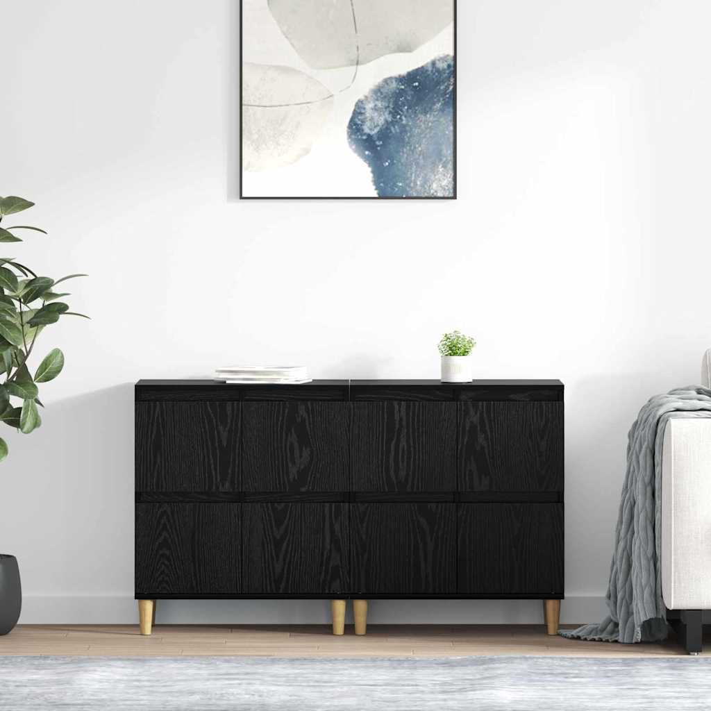 3415604_1.jpg vidaXL Komody 2 pcs Čierny dub 60 x 35 x 70 cm Kompozitné drevo – Obrázok 1