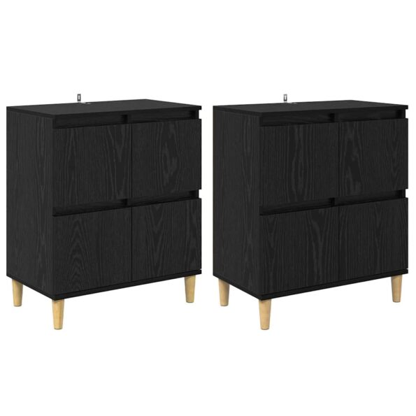 vidaXL Komody 2 pcs Čierny dub 60 x 35 x 70 cm Kompozitné drevo – Obrázok 2