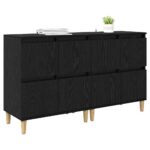 vidaXL Komody 2 pcs Čierny dub 60 x 35 x 70 cm Kompozitné drevo – Obrázok 3