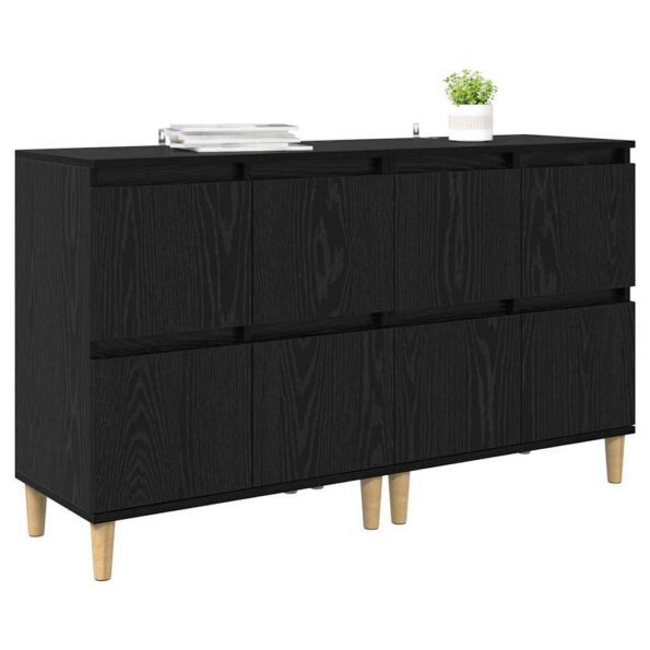 vidaXL Komody 2 pcs Čierny dub 60 x 35 x 70 cm Kompozitné drevo – Obrázok 3