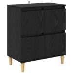 vidaXL Komody 2 pcs Čierny dub 60 x 35 x 70 cm Kompozitné drevo – Obrázok 7