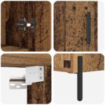 vidaXL Highboard 2 pcs Staré drevo Kompozitné drevo – Obrázok 11