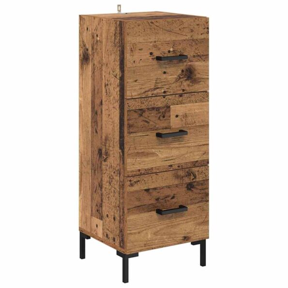 vidaXL Highboard Staré drevo 34,5 x 34 x 180 cm Kompozitné drevo – Obrázok 6
