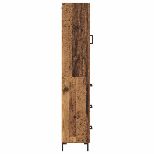 vidaXL Highboard Staré drevo 34,5 x 34 x 180 cm Kompozitné drevo – Obrázok 9