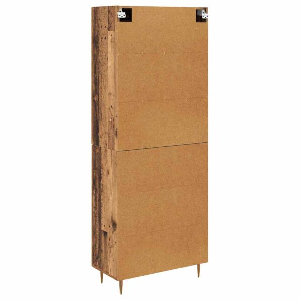 vidaXL Highboard Staré drevo 69,5 x 34 x 180 cm Kompozitné drevo – Obrázok 10