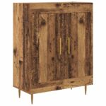 vidaXL Highboard Staré drevo 69,5 x 34 x 180 cm Kompozitné drevo – Obrázok 6