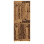 vidaXL Highboard Staré drevo 69,5 x 34 x 180 cm Kompozitné drevo – Obrázok 8